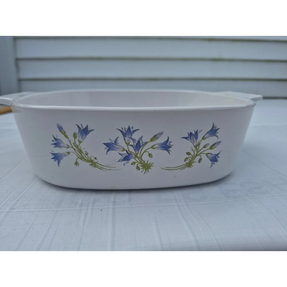 Vintage Corning Ware Blue Heather 2 Liter Casserole Dish A-2-B Square Baker